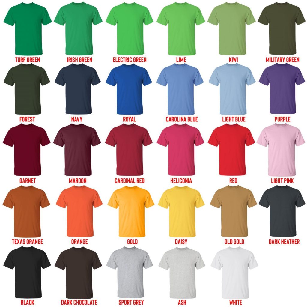 t shirt color chart - Jujutsu Kaisen Gifts