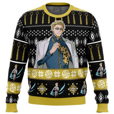 73 Sorcerer Nanami Kento JK Ugly Christmas Sweater FRONT mockup - Jujutsu Kaisen Gifts