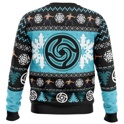 Chibi Aoi Todo JK Ugly Christmas Sweater BACK mockup - Jujutsu Kaisen Gifts