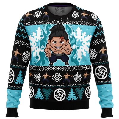 Chibi Aoi Todo JK Ugly Christmas Sweater FRONT mockup - Jujutsu Kaisen Gifts
