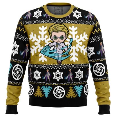 Chibi Nanami Kento JK Ugly Christmas Sweater FRONT mockup - Jujutsu Kaisen Gifts