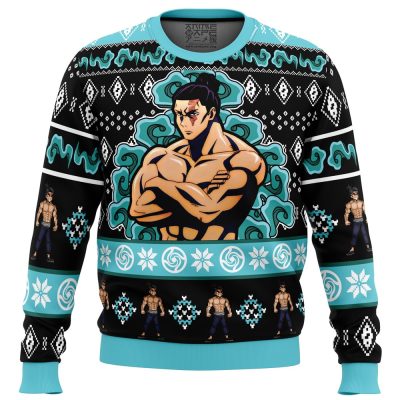 Cursed Energy Aoi Todo JK Ugly Christmas Sweater FRONT mockup - Jujutsu Kaisen Gifts