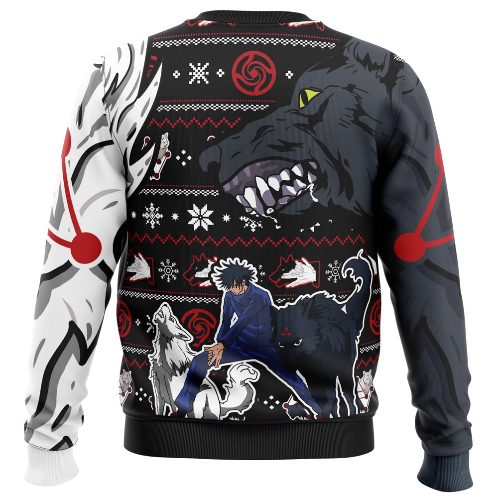 Megumi-Divine-Dogs-JK_Ugly-Christmas-Sweater-BACK-mockup.jpg Megumi Divine Dogs JK Ugly Christmas Sweater BACK mockup - Jujutsu Kaisen Gifts