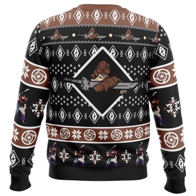 Sorcerer Killer Toji Fushiguro JKPC Ugly Christmas Sweater BACK mockup - Jujutsu Kaisen Gifts