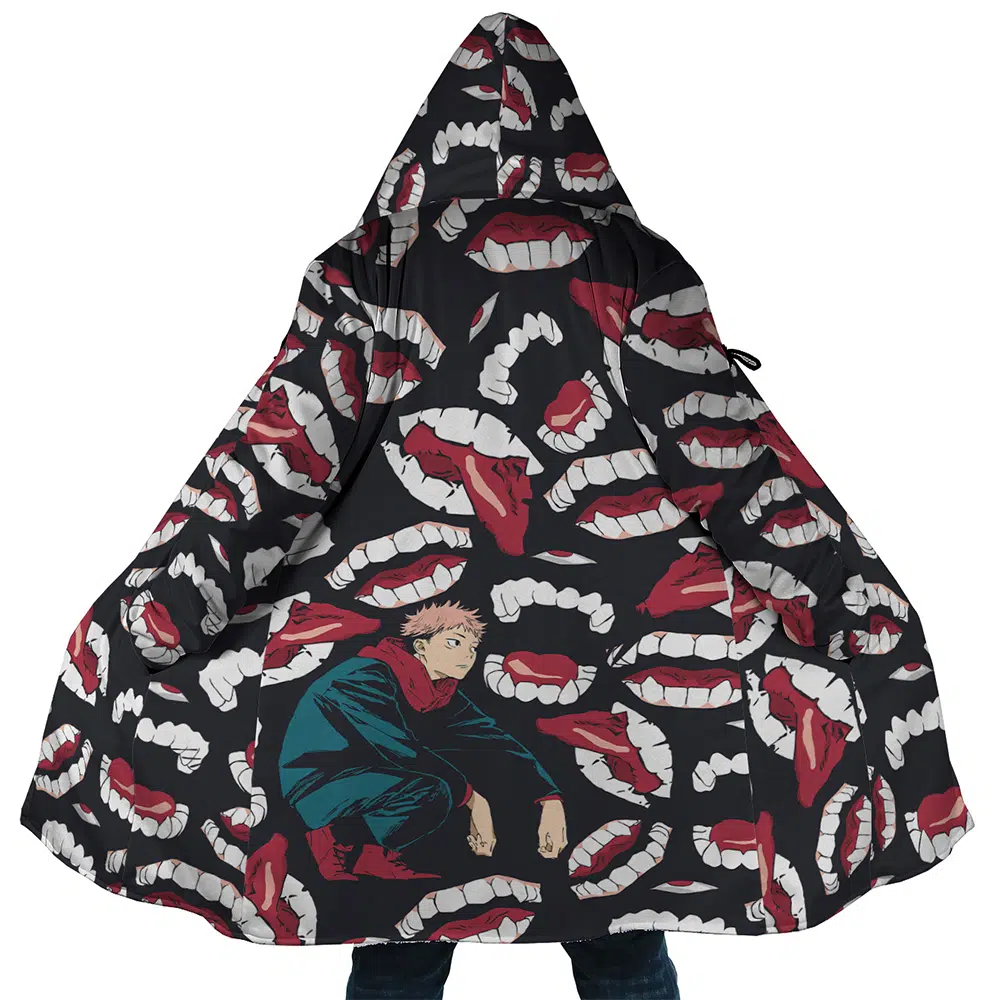 Itadori Yuji Jujutsu Kaisen AOP Hooded Cloak Coat MAIN mockup - Jujutsu Kaisen Gifts