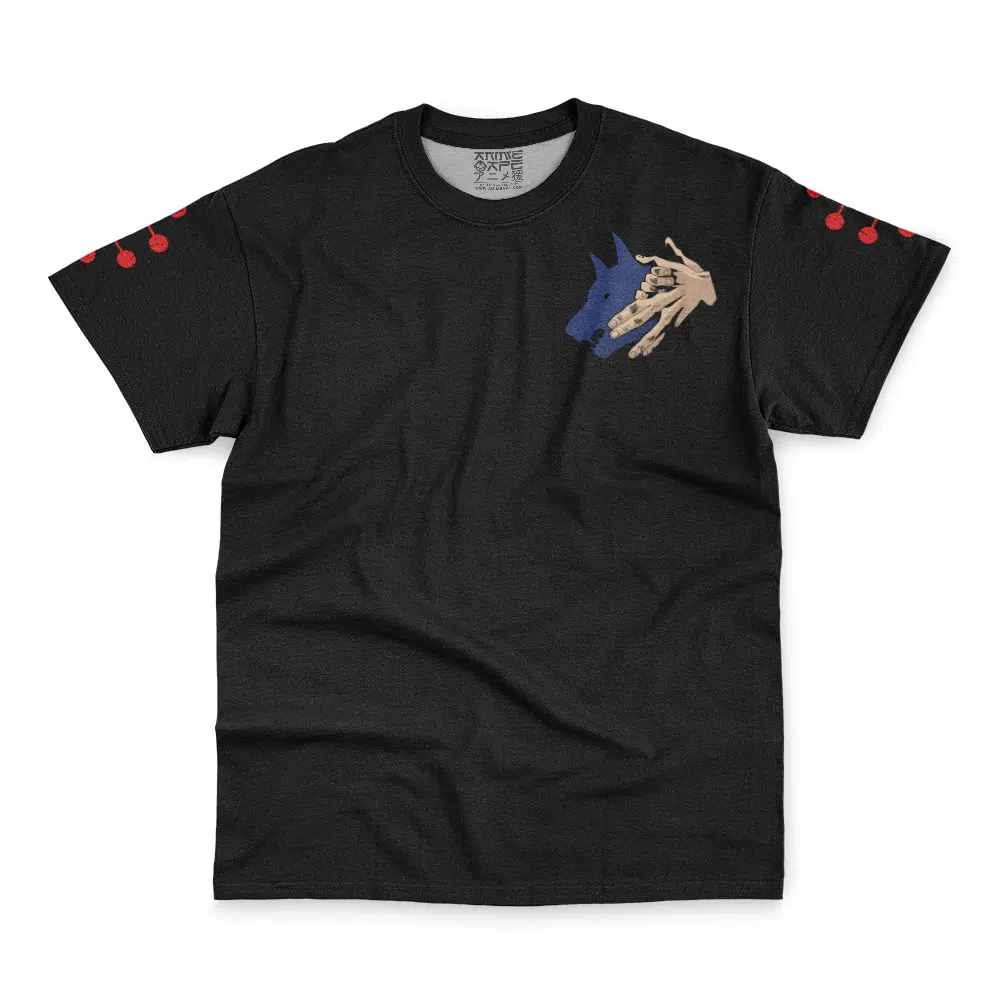Megumi-Fushiguro-Divine-Dog-JJK_Streetwear-T-Shirt-FRONT-WRINKLY Megumi Fushiguro Divine Dog JJK Streetwear T Shirt FRONT WRINKLY - Jujutsu Kaisen Gifts