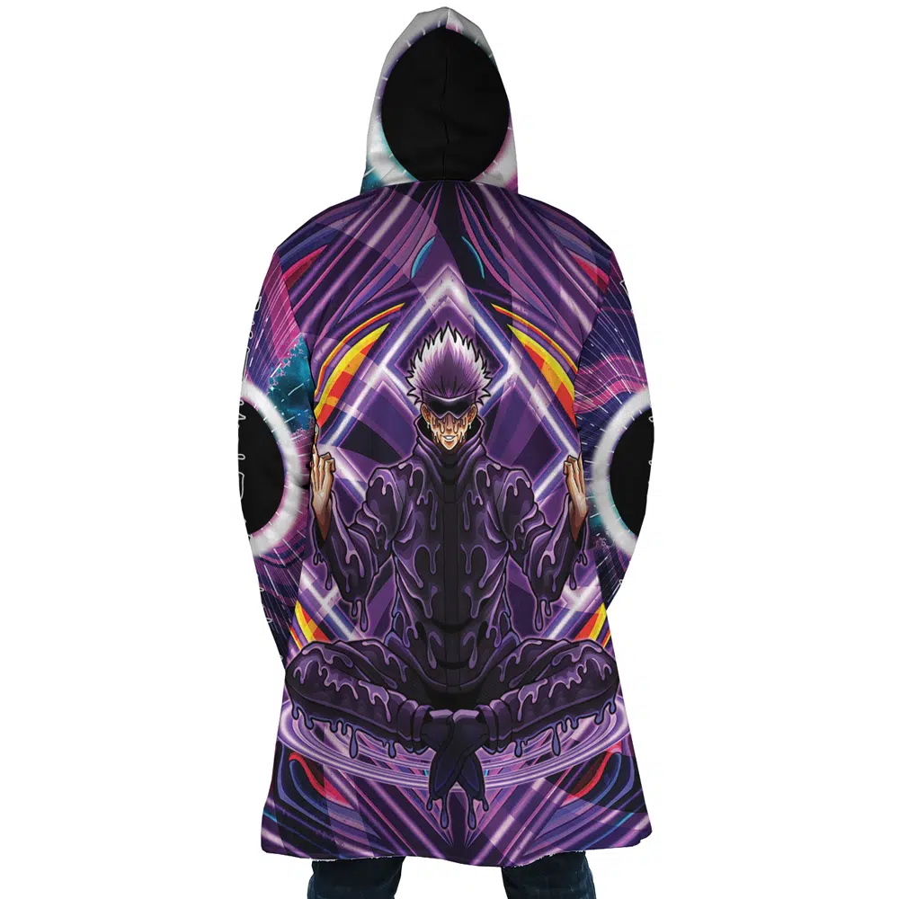 drippy-gojo-Hooded-Cloak-Coat-back drippy gojo Hooded Cloak Coat back - Jujutsu Kaisen Gifts